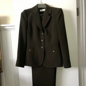 Tahari Dark Olive Pantsuit
